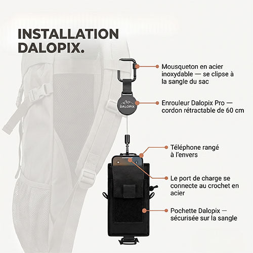 Kit pochette tactique et attache anti-chute smartphone